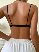 Solid Color Comfortable Breathable Front Button Deep V Bra Black